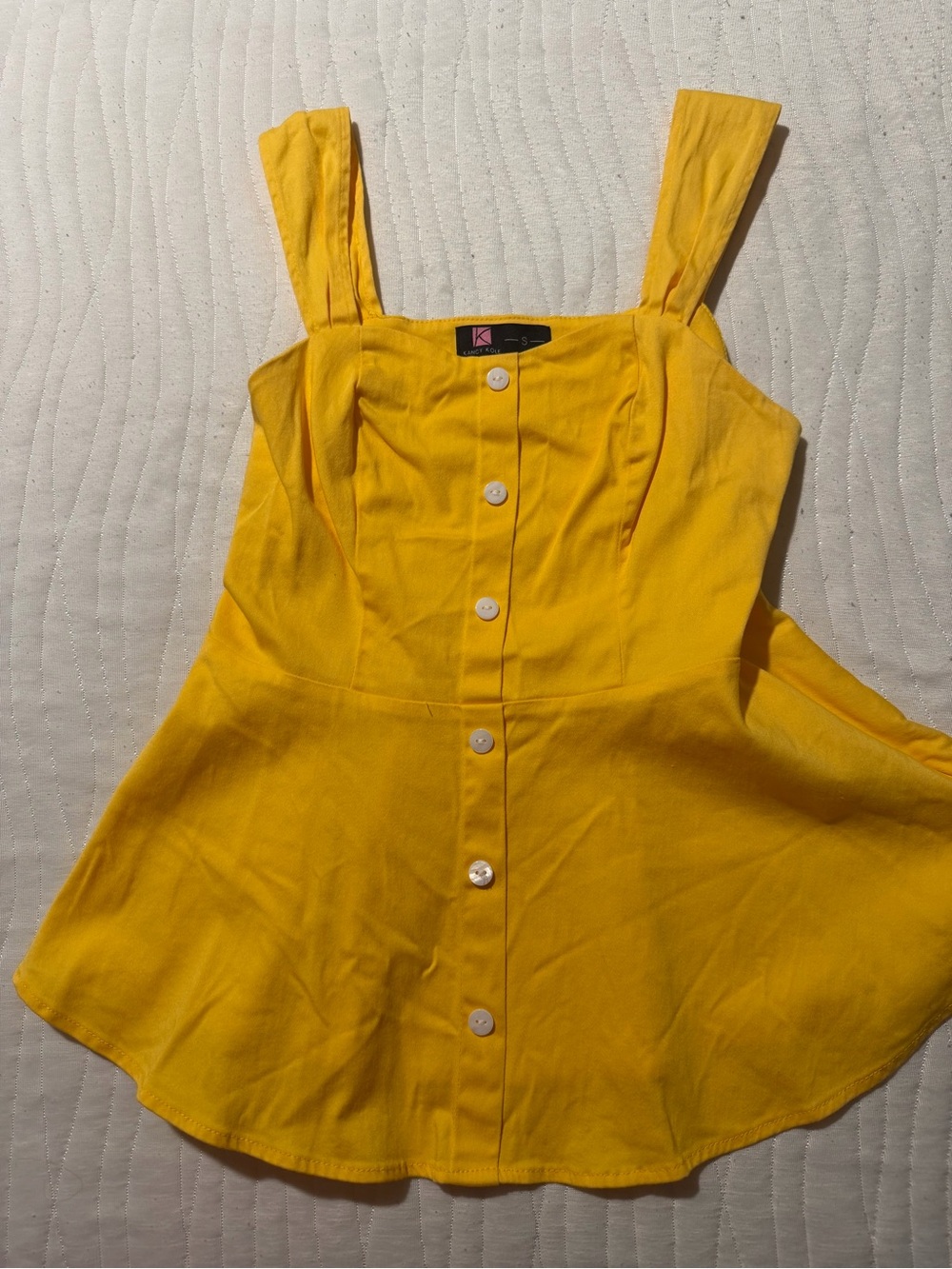 Yellow Button-Front Tank Top